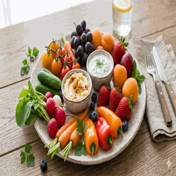 Whole-food plant-based bowl with soaked legumes, intact whole grains, vegetables, seeds and fermented sides